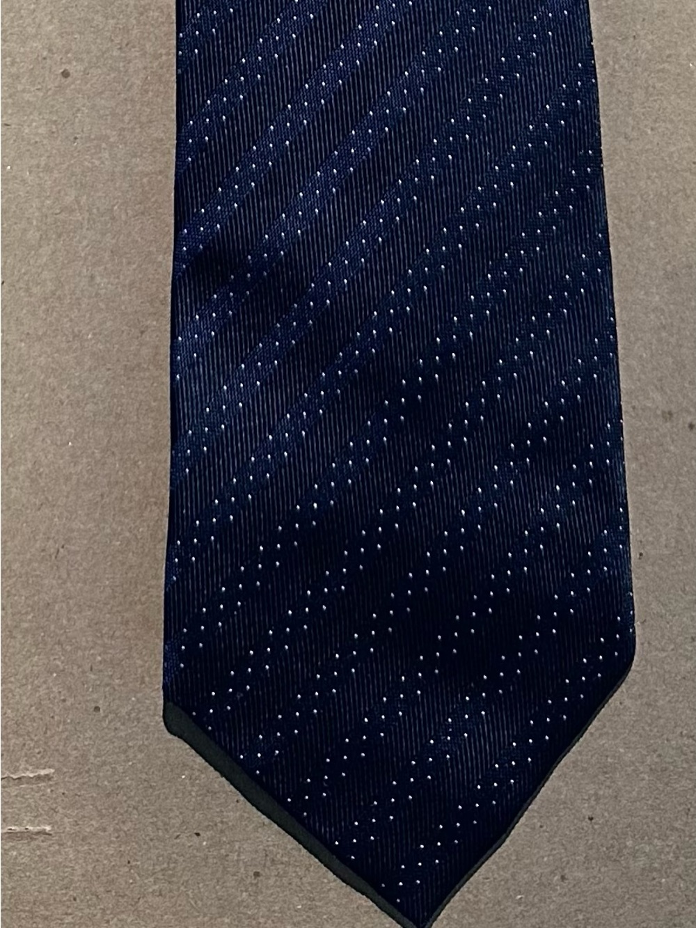 Banana Republic Navy Tie with Tiny White Microdots